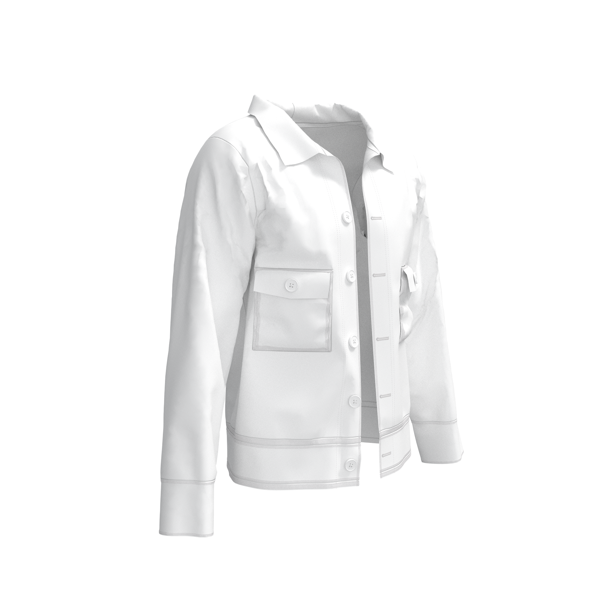 Cropped Utility Jacket Mockup with Flap Pockets and Button Front