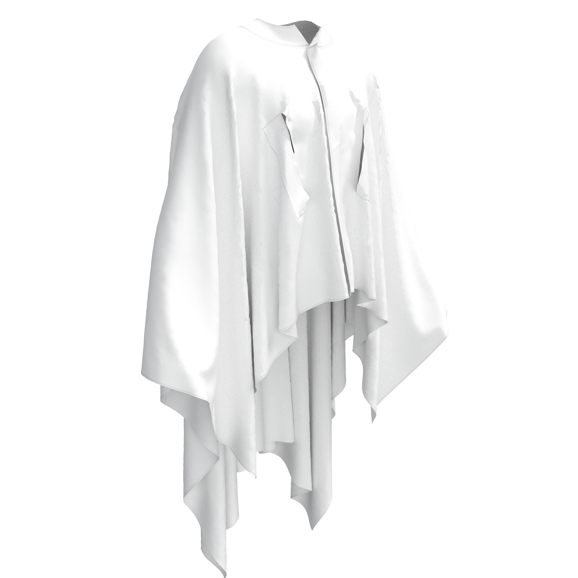 Fluid Poncho-Style Top Mockup with Conceptual Asymmetrical Hem preview