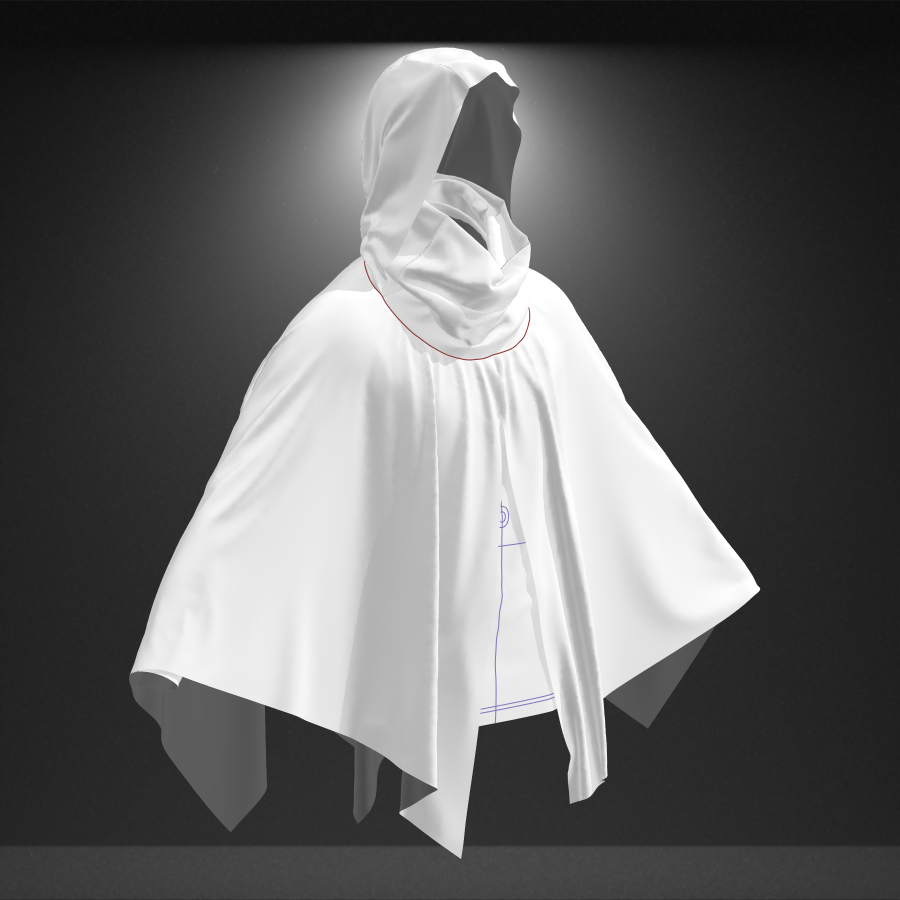High-Collar Long Coat Mockup with Dramatic Open Front Profile preview