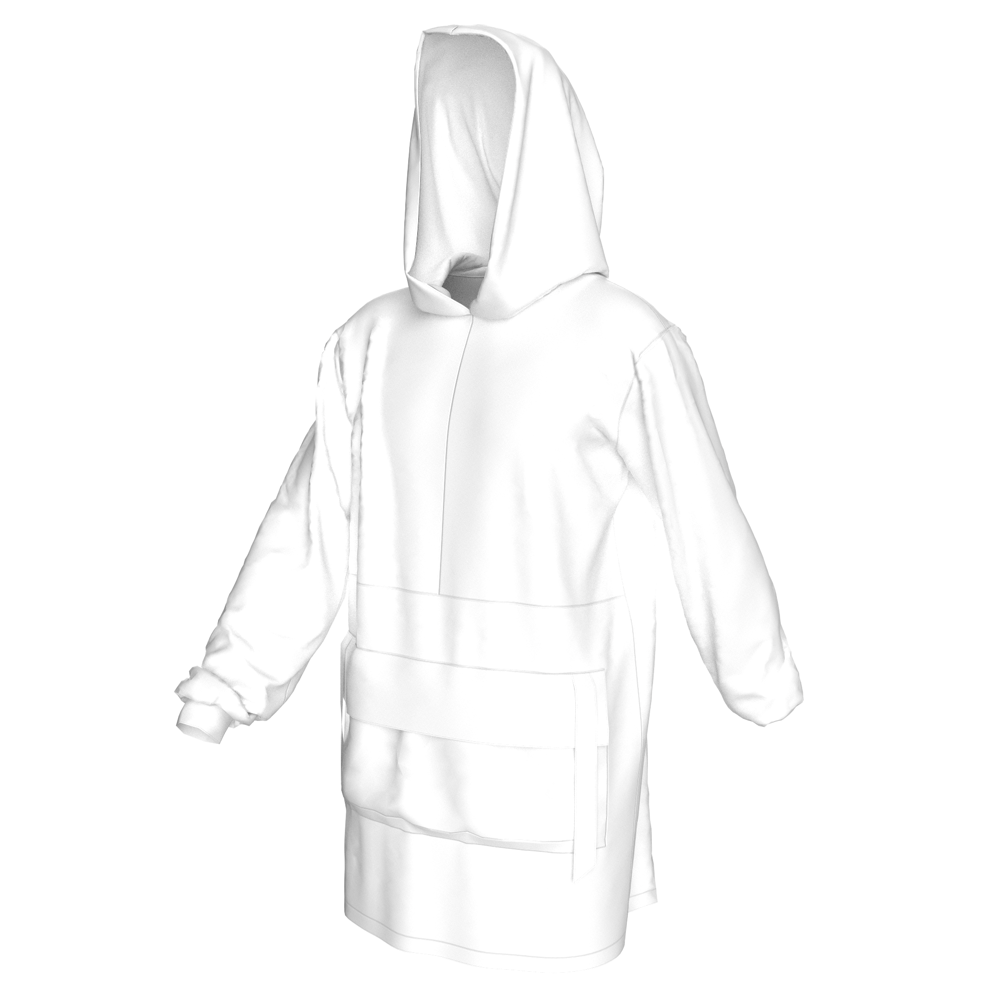 Longline Oversized Hoodie Mockup with Front Patch Pocket preview