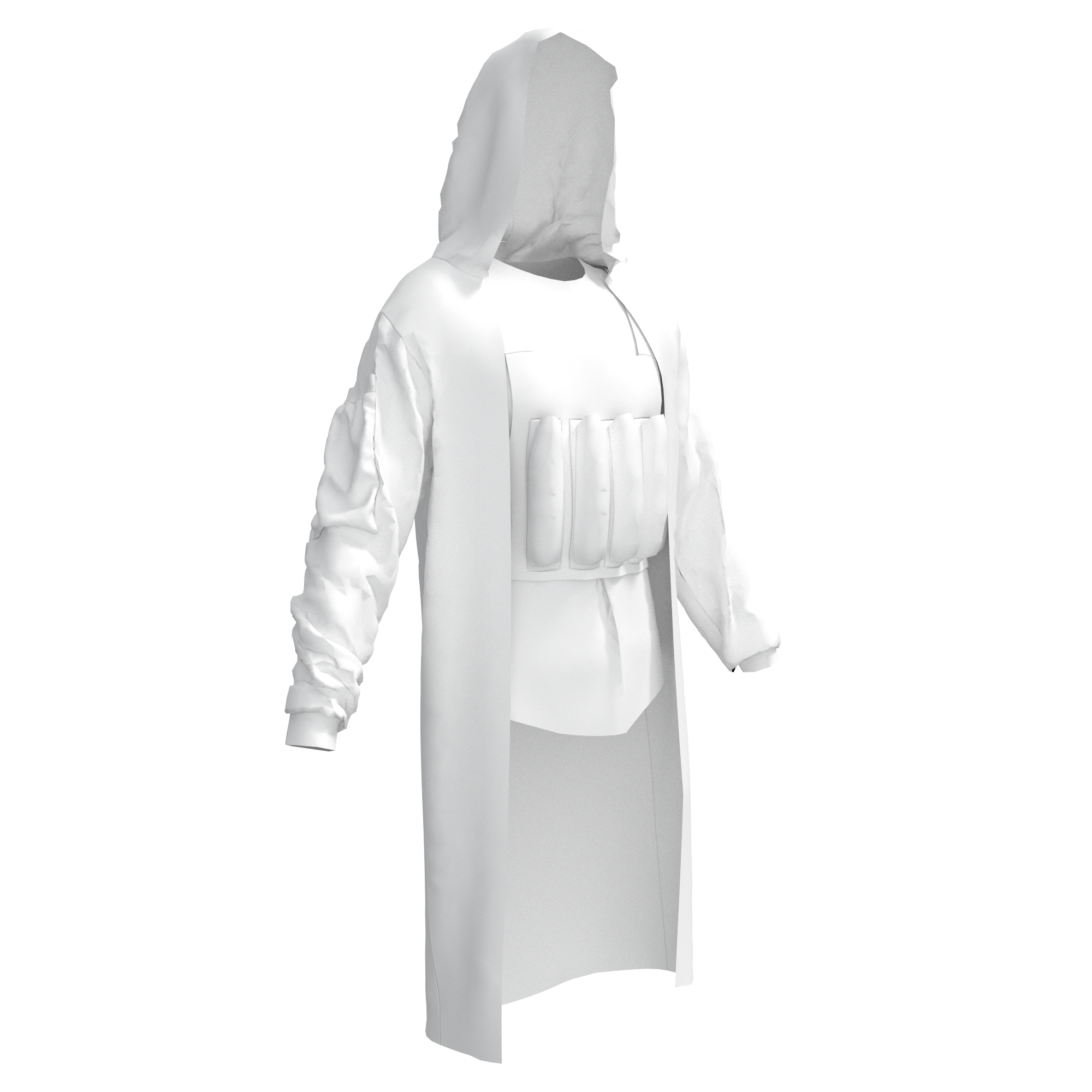 Layered Hooded Outerwear Mockup with Front Utility Pouch preview